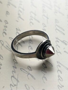 Missy Industry Handmade Sterling Silver Spike Accent Ring Oxidized Size 9.5